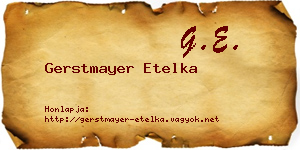 Gerstmayer Etelka névjegykártya